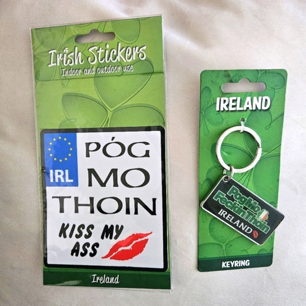 🍀Irish Keyring and Sticker "FUN GIFT IDEA" 🍀